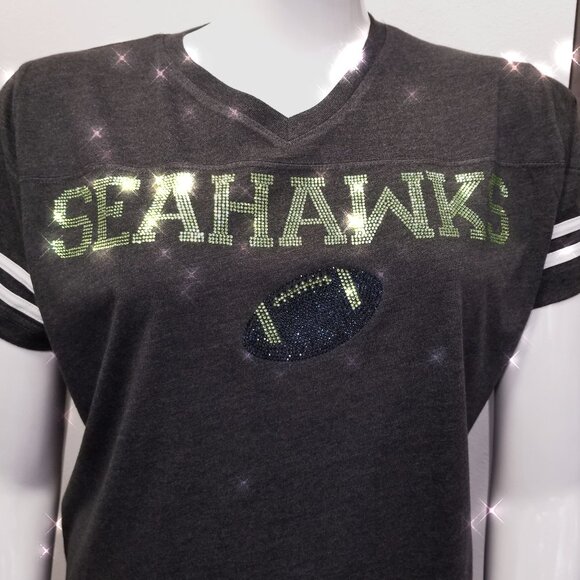 Seahawks Bling shirt, Rhinestone Seahawks shirt, Cute ladies football shirt - Picture 1 of 4